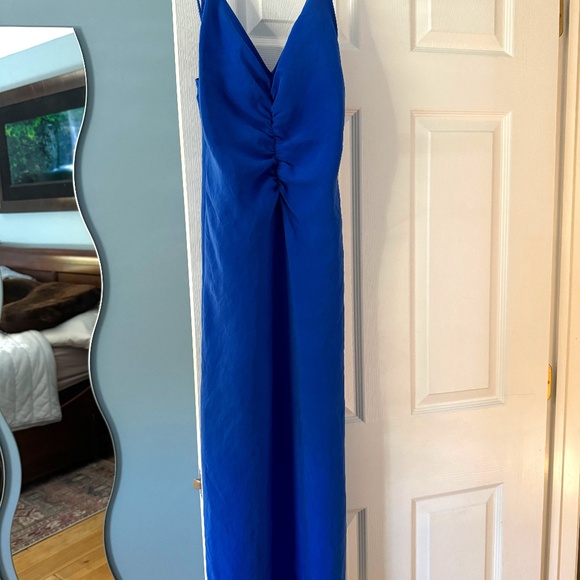 ZARA Blue Long Dress Size Small - Picture 4 of 7